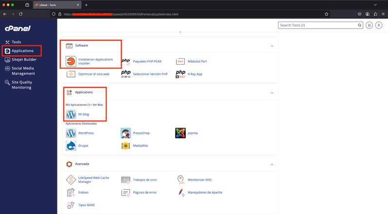 Iniciar sesión en WordPress con Installatron a través de cPanel