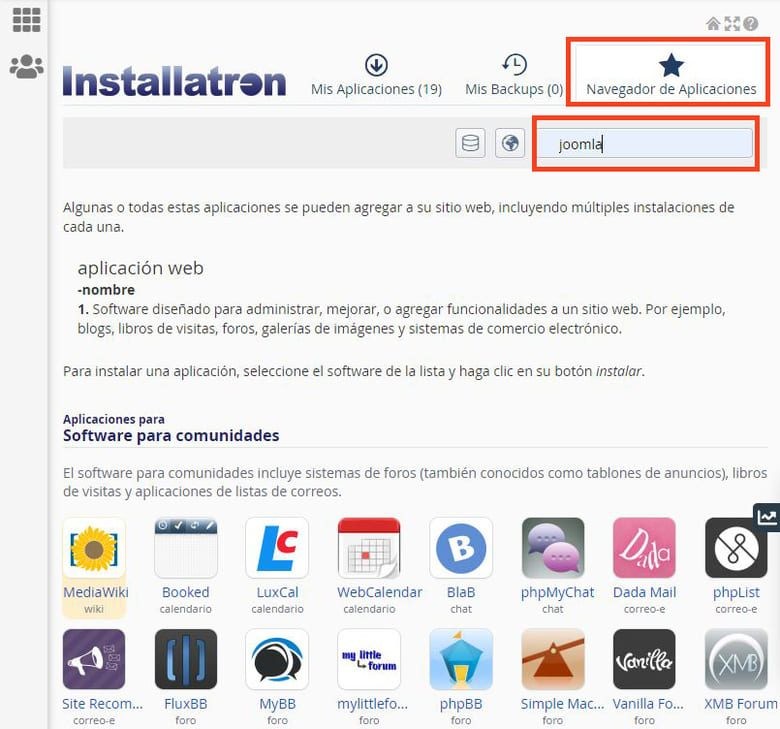 Con Installatron puedes instalar más de 140 aplicaciones web con unos pocos clicks.