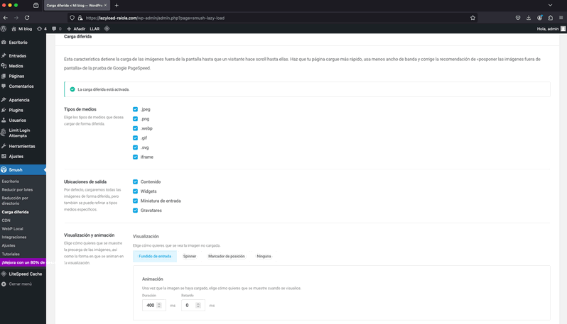 Asistente de configuración de Smush Image Optimization