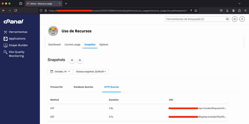 Snapshots en cPanel mantenimiento de WordPres