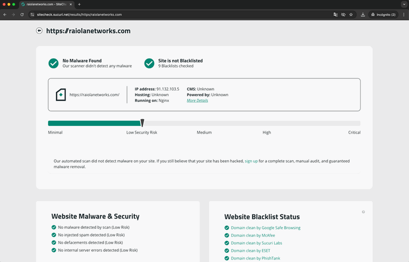 mantenimiento de WordPress malware