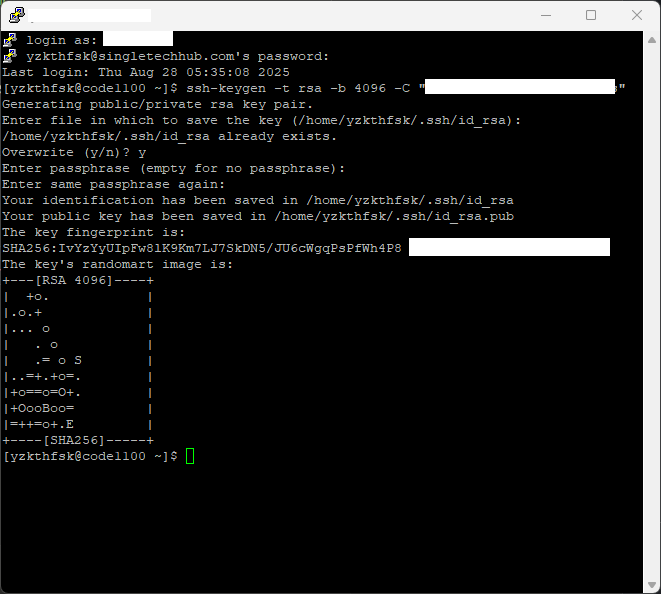 terminal ssh clave SSH