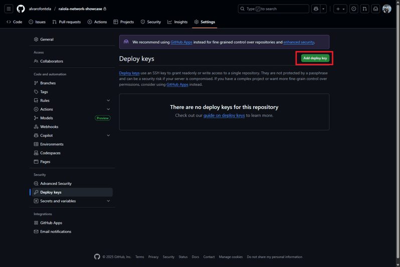 deploy keys github