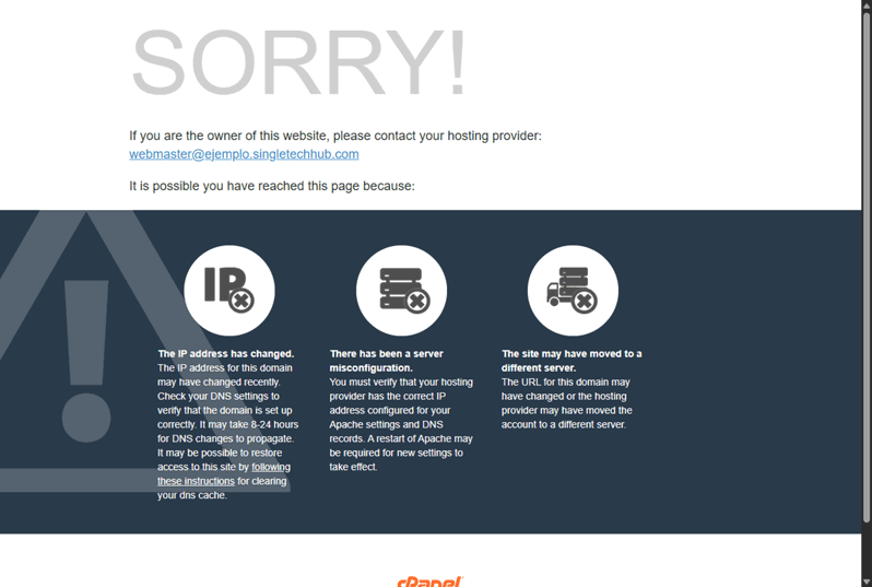 error cpanel