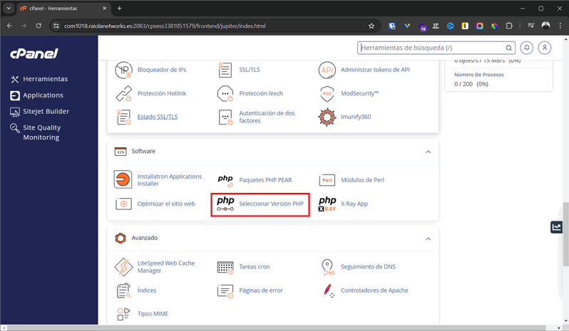 acceder a cpanel