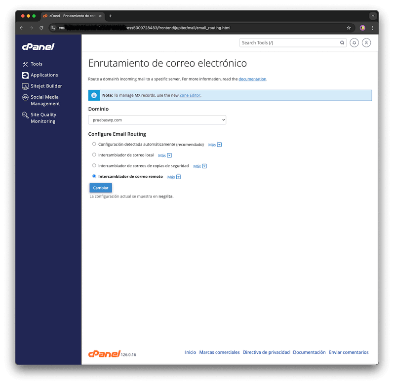 Configurar MX para proveedores externos