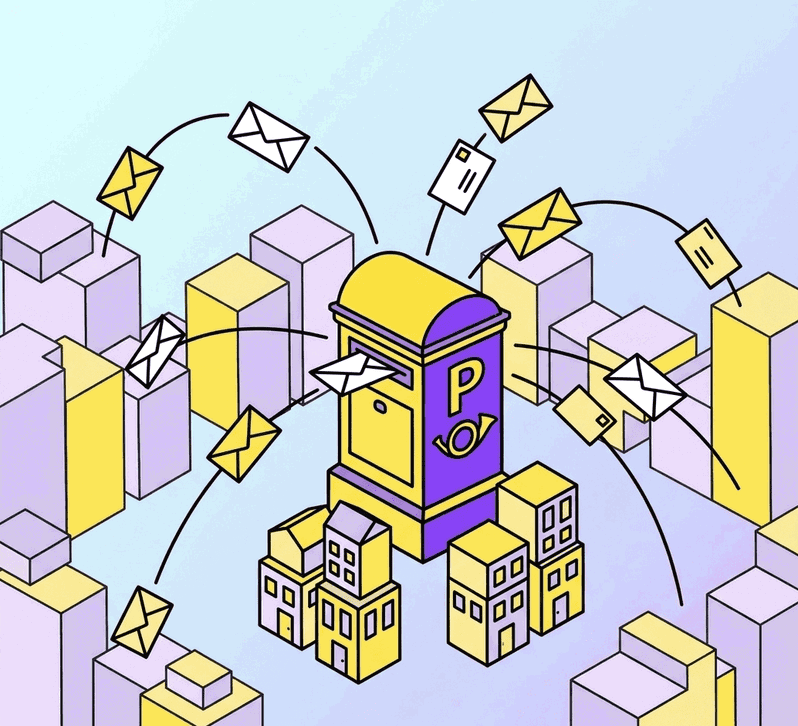 Nombre del dominio web como dirección postal en Internet