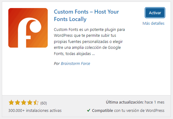 plugin para instalar Google Fonts en WordPress