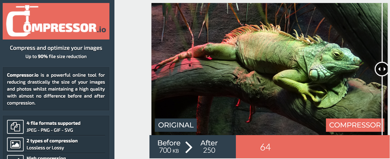 Captura de Compressor.io: programa comprimir fotos