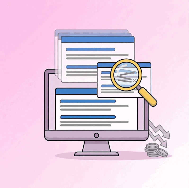Consecuencias de no configurar la meta description en tu página web Monitor con métricas en caída que representa la pérdida de tráfico por no tener meta description