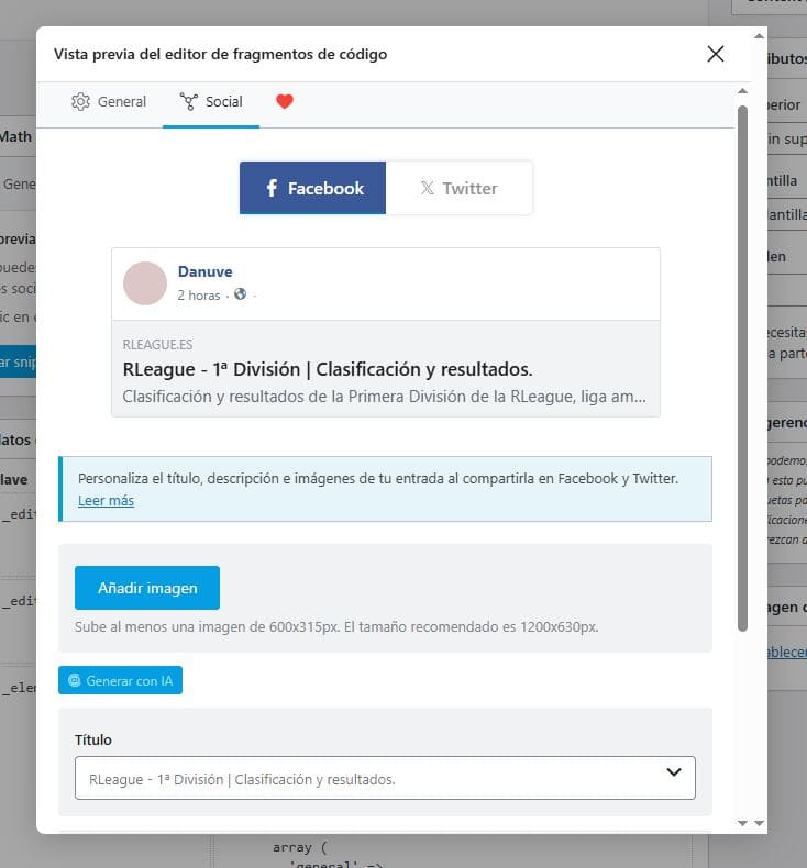 Configuración individual de Open Graph en Rank Math