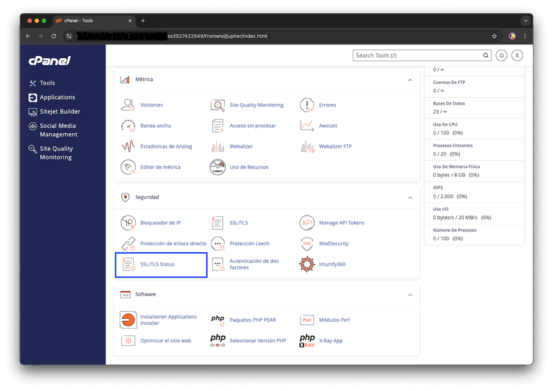 Revisar configuración HTTPS en cPanel