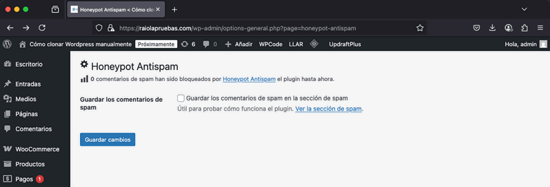 configurar Honeypot Antispam
