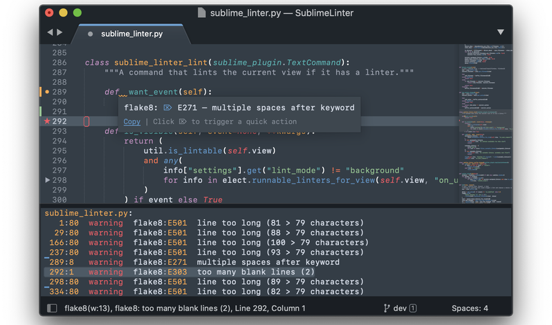 sublime linter