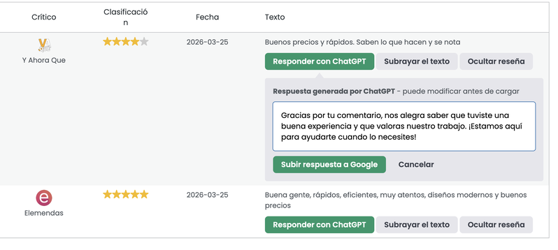 Panel de Trustindex para gestionar y responder reseñas de Google desde WordPress