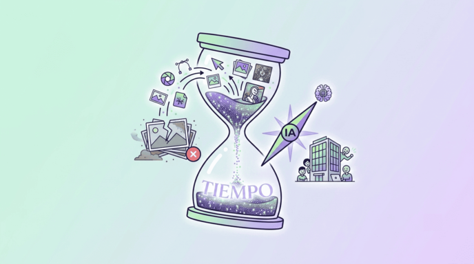 Ilustración del ahorro de tiempo al generar imágenes con inteligencia artificial