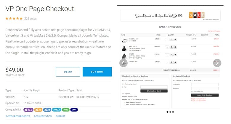 VP One Page Checkout es una extensión para el módulo Virtuemart de Joomla que te ayudará a crear un sistema de One Page Checkout en tu tienda online.
