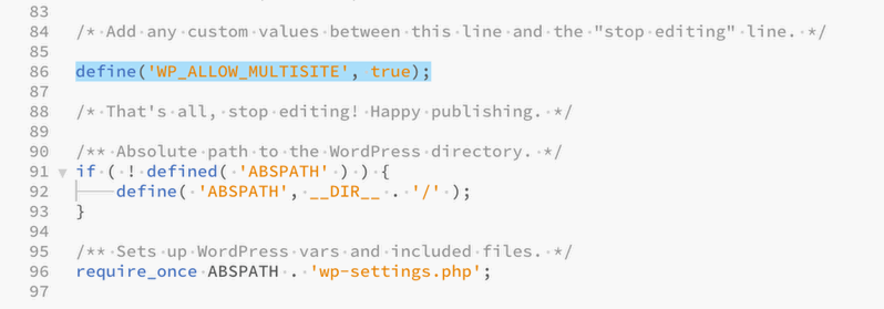 config.php WordPress Multisite