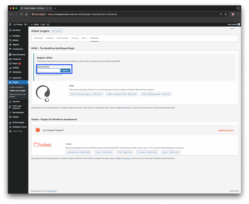 Configuración WPML